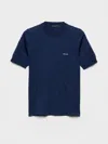 Prada Navy Blue Logo Sweaters In Blue