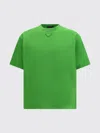 Prada Green Solid Crew Neck T-shirt In Green