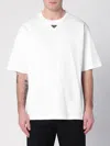 Prada T-shirt With Triangular Plaque In White