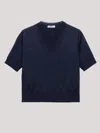 Prada V-neck Wool Sweater In Blue