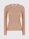 Prada Wool Sweater Long Sleeves Crew Neck Ribbed In Brown