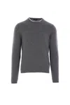 Prada Crew Neck Cashmere Sweater In Gray