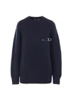 Prada Dark Blue Wool Blend Sweater In Blue