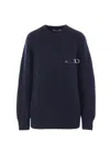 Prada Dark Blue Wool Blend Sweater In Blue