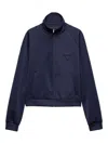 Prada Zippered Technical Fabric Jacket Clothing In Blue