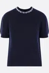 Prada Wool And Cashmere Crew-neck Sweater In Blue