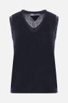 Prada Gilet Sweater Cashmere F.5 In Blue