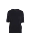 Prada Blue Cashmere Crew-neck Sweater Women In Blue
