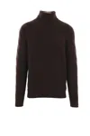 Prada Brown Cashmere Blend Turtleneck Sweater In Brown