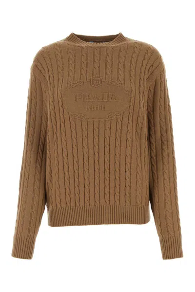 Prada Knitwear In Camel