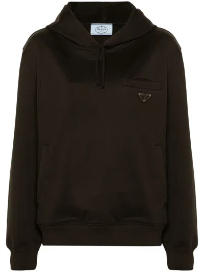 PRADA PRADA TRIANGLE-LOGO COTTON HOODIE