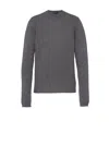 Prada Crew Neck Cashmere Sweater In Gray