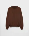 Prada Cotton Fleece Sweatshirt In Brown