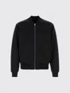 Prada Stretch Polyester Bomber Jacket Front Pockets In Black