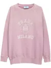 Prada Cotton Crew-neck Sweatshirt In Pink