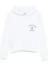 Prada Relaxed Fit White Hoodie With Embroidered Brand Detail In White