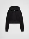 Prada Kurzer Kapuzenpullover In Black