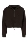 Prada Reversible Drawstring Hem Cotton Sweatshirt