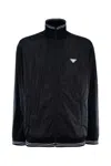 Prada Black Cotton And Nylon Jacket In Black