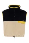 Prada Pile Vest Color Block Drawstring Hem In Multi