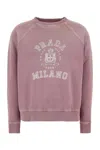 Prada Cotton Crew-neck Sweatshirt In Pink