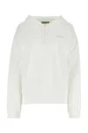 Prada Triangle-logo Cotton Hoodie In White