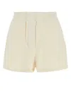 Prada Cotton Shorts With Back And Front Seam In Yellow