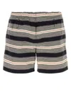 Prada Embroidered Stripes Nylon Swim Shorts In Multi