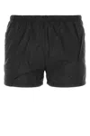 Prada Mens Black Triangle-logo Re-nylon Swim Trunks In Black