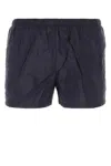 Prada Man Navy Blue Recycled Nylon Swimming Shorts In Blue
