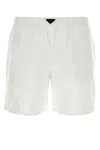 Prada Man White Re-nylon Swimming Shorts In White