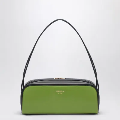 Prada Borsa A Spalla In Pelle Verde Donna In F04is Felce Ebano Baltico