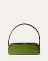 Prada Swing Bicolor Leather Shoulder Bag In F04is Felce Ebano Baltico