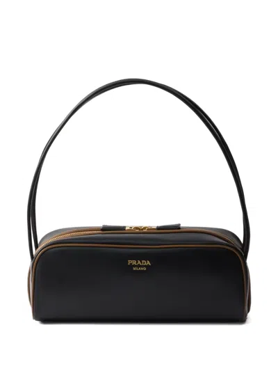 Prada Swing Smooth Leather Shoulder Bag In Black