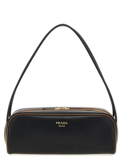 Prada Swing Shoulder Bags Black In Brown