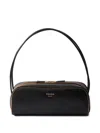 Prada Leather Shoulder Bag In Black