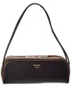 Prada Swing Smooth Leather Shoulder Bag In Black