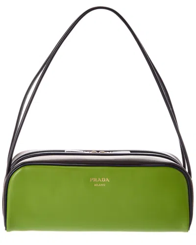 Prada Swing Smooth Leather Shoulder Bag In Green