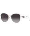 Prada Womens Silver Pr 57ys Aviator Steel And Polyamide Sunglasses In Silver-tone