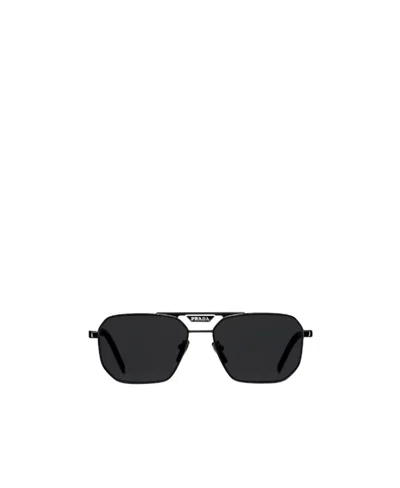 Prada Symbole Aviator-frame Sunglasses In Slate Gray Lenses