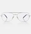 Prada Womens Pr B50v Pilot-frame Steel Optical Glasses Silver In Silber