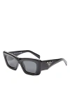 Prada Symbole Cat Eye Sunglasses, 50mm In Black/gray Solid