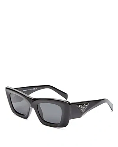 Prada Symbole Cat Eye Sunglasses, 50mm In Black/gray Solid