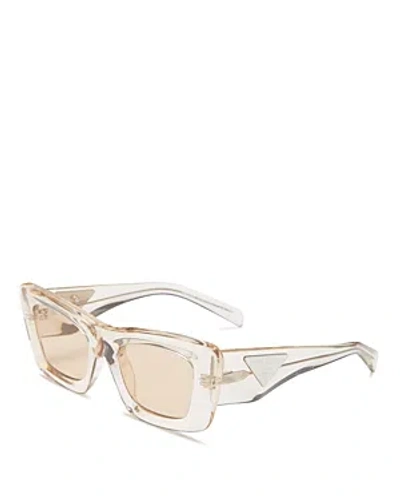 Prada Symbole Cat Eye Sunglasses, 50mm In Tan/beige Solid