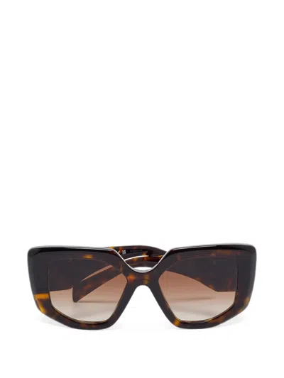 Pre-owned Prada Symbole Cat-eye Sunglasses In Brown