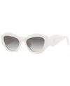 Prada Eyewear Logo-printed Angular-frame Sunglasses In White