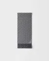 Prada Symbole Double Wool And Cashmere Scarf In Gray