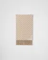 Prada Wool And Cashmere Scarf In Sand/white