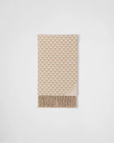 PRADA SYMBOLE-SCHAL AUS DOPPELWOLLE UND KASCHMIR