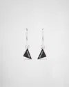 Prada Symbole Drop Earrings In Black